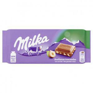 Milka Chocolade reep met gebroken hazelnoten