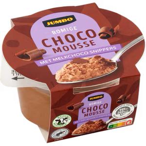 Jumbo Romige Chocomousse met Melkchoco Snippers 75g