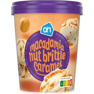 AH Roomijs macademia nut brittle caramel