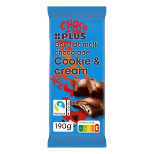 PLUS Gevulde chocoladereep cookie cream