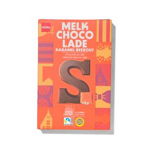 Hema chocoladeletter melk karamel zeezout