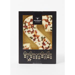 Patisserie de Bijenkorf Chocoladeletter Wit met noten