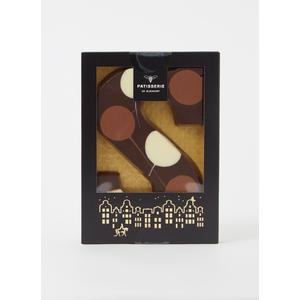 Patisserie de Bijenkorf Chocoladeletter Puur gevlekt