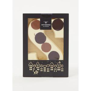 Patisserie de Bijenkorf Chocoladeletter Wit gevlekt
