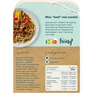 Freasy Miso ''beef'' met noedels