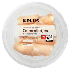 PLUS Zalmrolletjes met roomkaas naturel