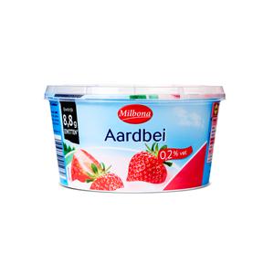 Milbona Magere kwark aardbei