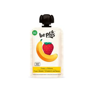 BePlus Knijpfruit Aardbei & Banaan Biologisch - Glutenvrij