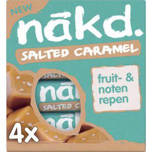 Nakd. Salted caramel fruitreep met noten