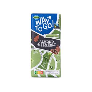 Way to go! Chocoladereep puur amandel-zeezout