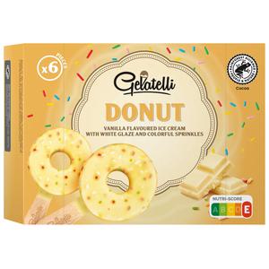 Gelatelli Donutijsjes vanille met witte chocola