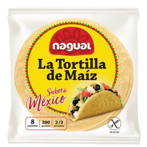 Nagual Authentieke Mexicaanse gele mais Tortilla's Ø 15cm 8 stuks THT 03-06-2025 - Glutenvrij