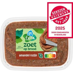 AH Terra Plantaardig zoet op brood amandel rozijn