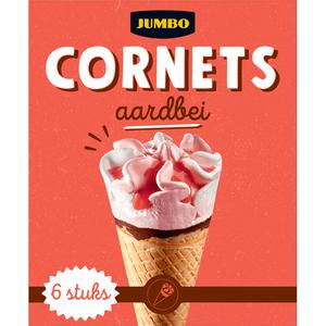 Jumbo Cornets Aardbei 6 Stuks