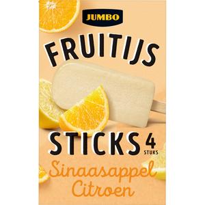 Jumbo Fruitijs Sticks Sinaasappel-Citroen 4 Stuks
