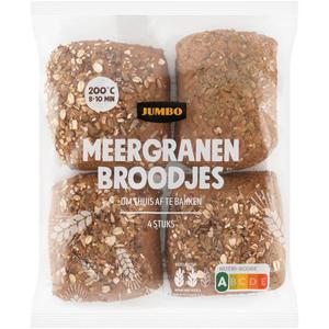 Jumbo - Meergranenbroodjes - 4 Stuks