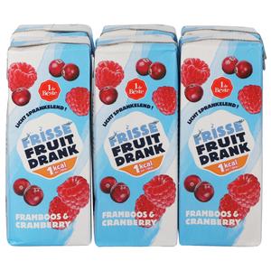 1 de Beste Frisse fruitdrank framboos&cranberry 6x200ml