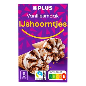 PLUS Ijshoorntjes vanille smaak