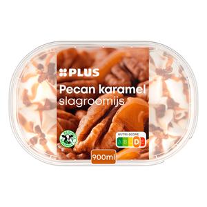 PLUS slagroomijs pecan karamel