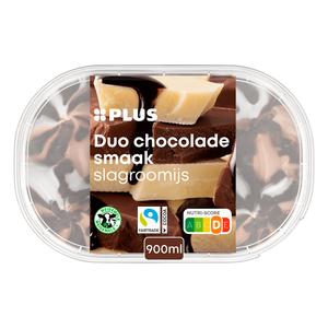 PLUS slagroomijs duo chocolade