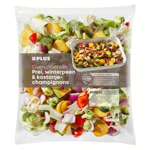 PLUS Ovengroenten prei, peen, kastanjechamp