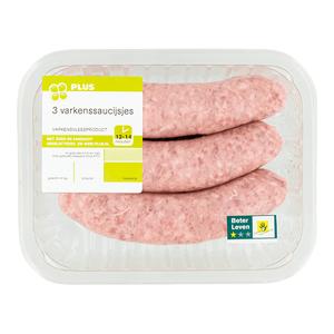 PLUS Varkenssaucijs 3 stuks