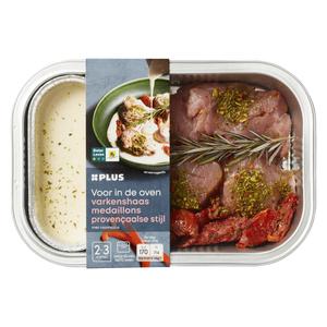 PLUS Ovenschotel varkenshaasmedaillons