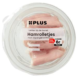 PLUS Hamrolletjes met aspergeroomkaas