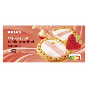 PLUS Melkbiscuit melk-aardbei
