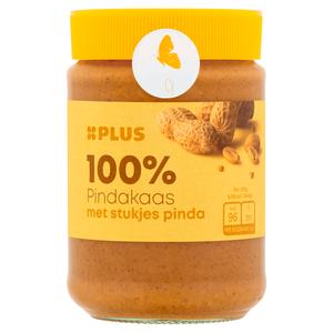 PLUS 100% pindakaas met stukjes pinda