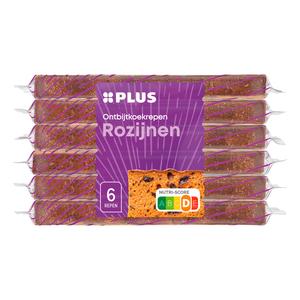 PLUS Ontbijtkoekrepen Rozijnen 6 pack