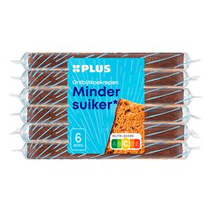 PLUS Ontbijtkoekrepen Minder suiker 6 pack