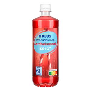 PLUS Limonadesiroop aardbei zero
