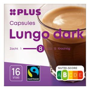 PLUS Koffiecapsules lungo dark fairtrade