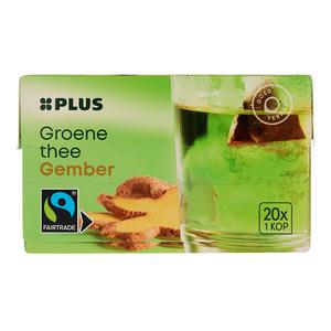 PLUS Groene thee gember 1.5 gram Fairtrade
