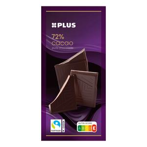 PLUS Chocoladereep Puur 72% Fairtrade