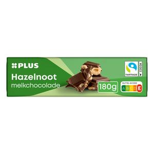 PLUS Chocoladereep hazelnoot melk Fairtrade