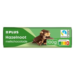 PLUS Chocoladereep hazelnoot Fairtrade