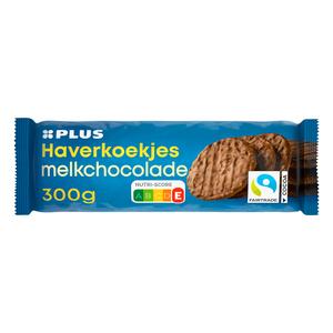 PLUS Haverkoekjes melkchocolade Fairtrade