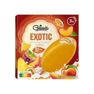 Gelatelli Vanille-ijs met vruchtensorbet exotic