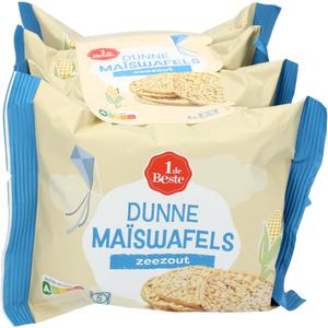 1 de Beste Dunne maiswafels zeezout 4x25gr