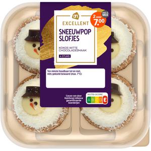 AH Excellent Sneeuwpop slofjes kokos witte chocolade