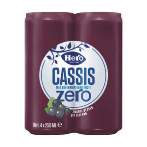 Hero Cassis zero blikjes frisdrank 4pack