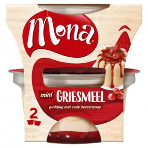 Mona Pudding griesmeel rode bessensaus duo