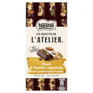 L'Atelier Pure chocolade reep muesli hazelnoot