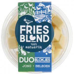 Friesblond Jong + belegen duo kaasblokjes