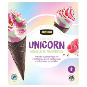 Jumbo Cornets Unicorn Vanille & Framboos 4 Stuks 540ml