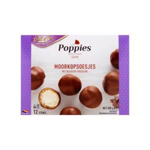 Poppies Moorkopsoesjes met Belgische Chocolade 12 Stuks 200g