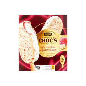 Jumbo Witte Chocolade & Framboos Ijsjes 3 Stuks