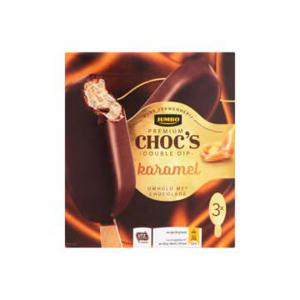 Jumbo Dubbel Chocolade & Karamel Ijsjes 3 Stuks